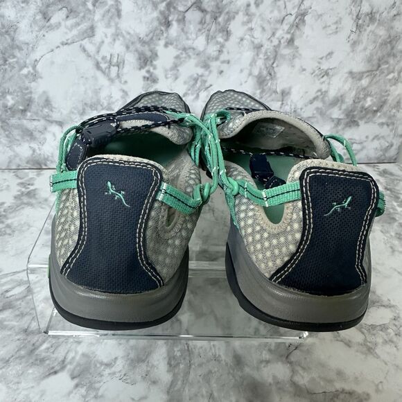 Chaco Womens Trail Shoes 10.5 Gray Teal Mesh Hiking Sneakers Adventure Outdoor‎ - Picture 16 of 16